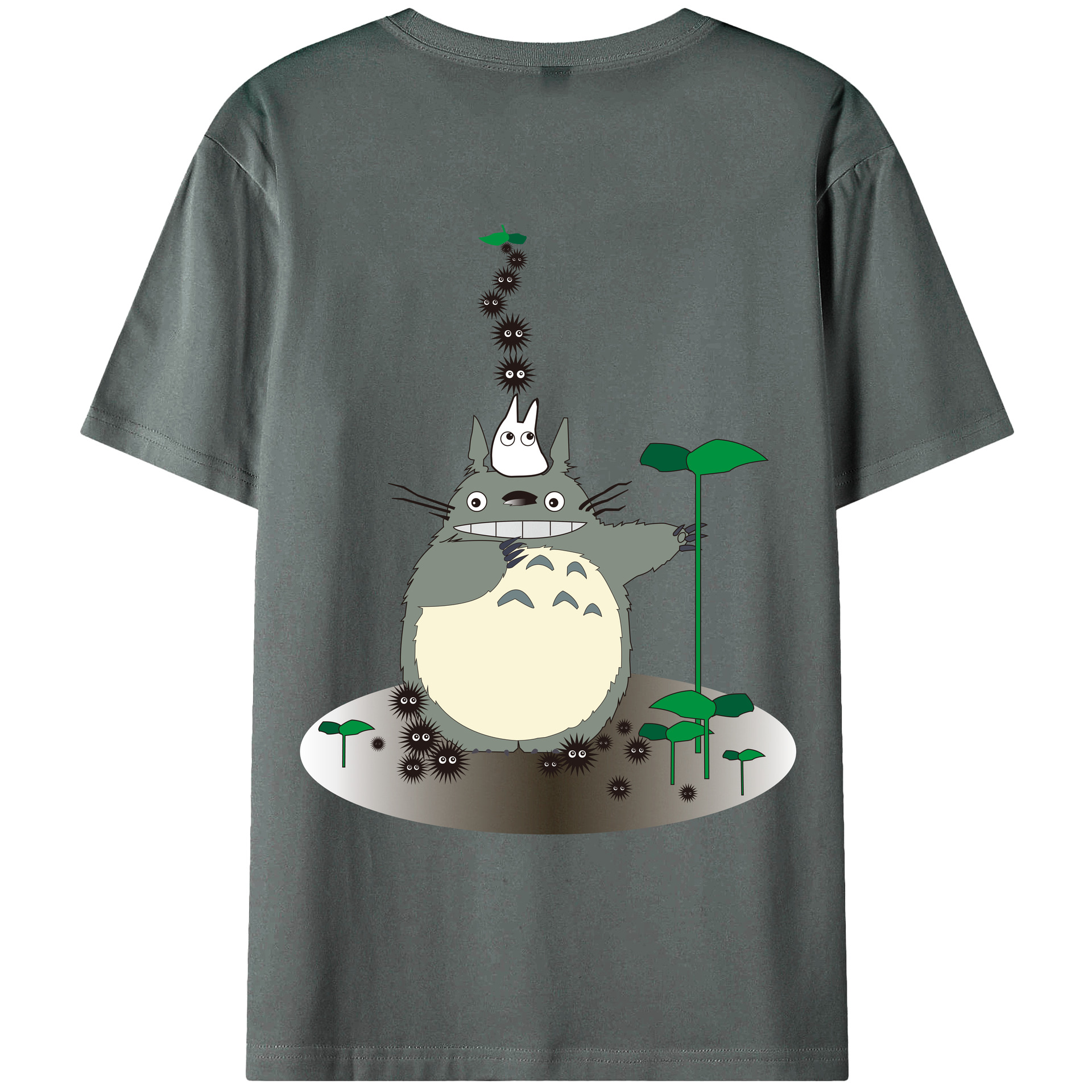 （画像用） となりのトトロ 草壁メイ 草壁サツキ My Neighbor Totoro Satsuki Kusakabe Mei Kusakabe 綿100％ メンズ半袖Tシャツ（バックプリント） 通気性